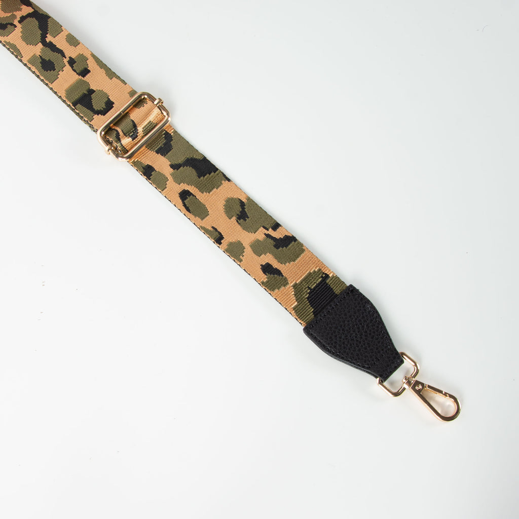 Briony Bag Strap | Leopard | Khaki