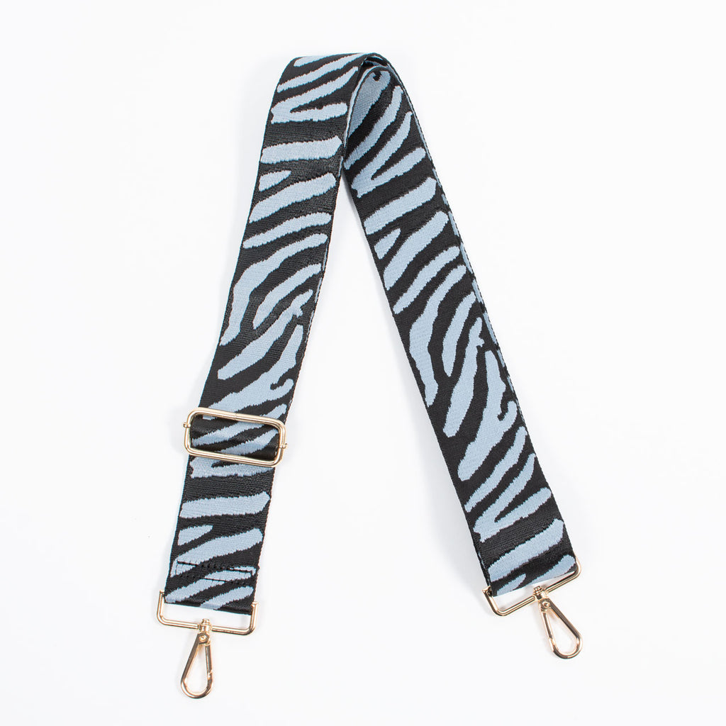 Briony Bag Strap | Zebra | Blue