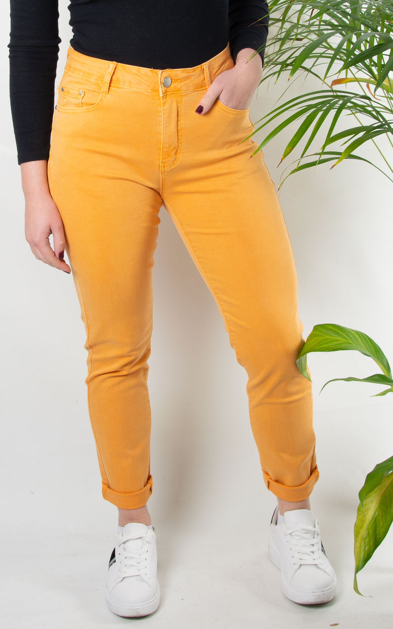 Coloured High Waist Jeans | Orange