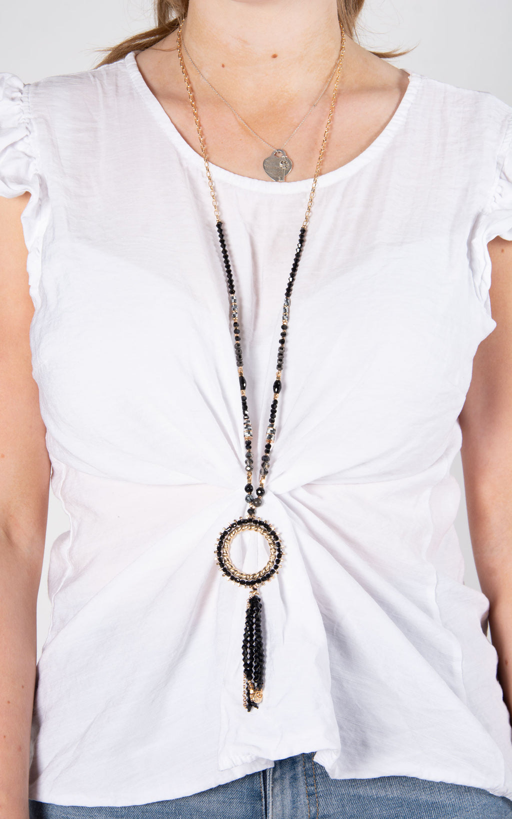 Necklace | Bead Tassel | Black