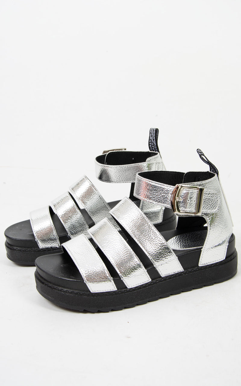 Dot Platform Sandals | Silver