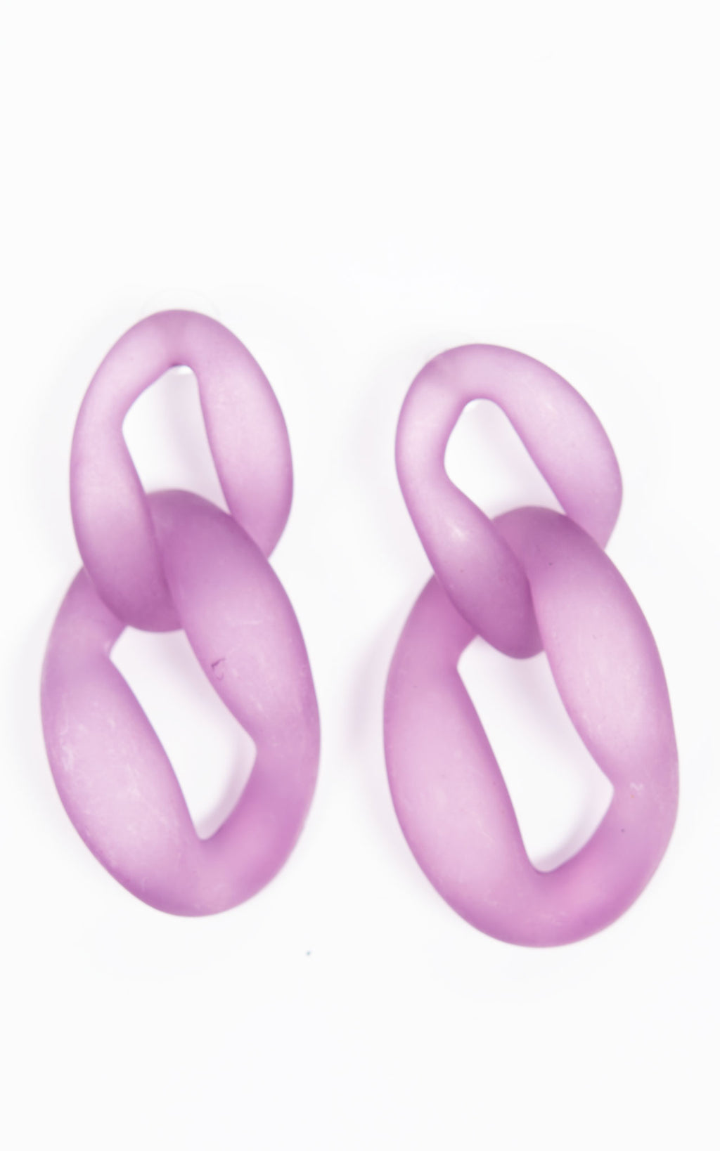 Earrings | Transparent Chunky Chain | Purple