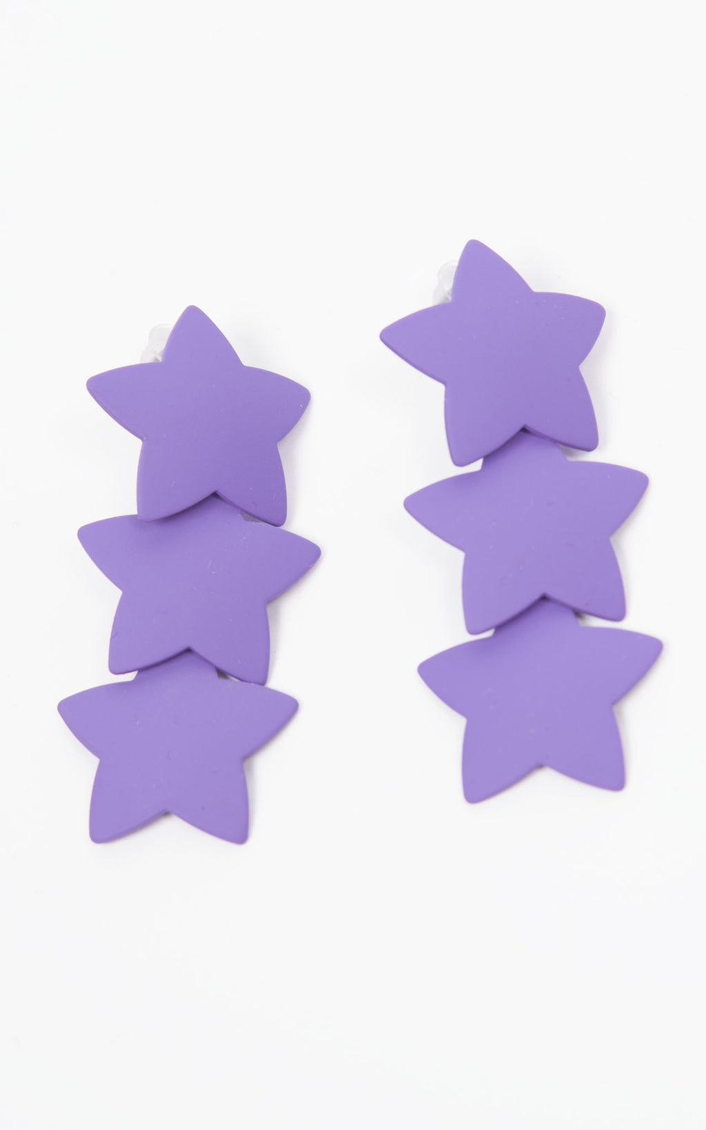 Earrings | Triple Star | Purple