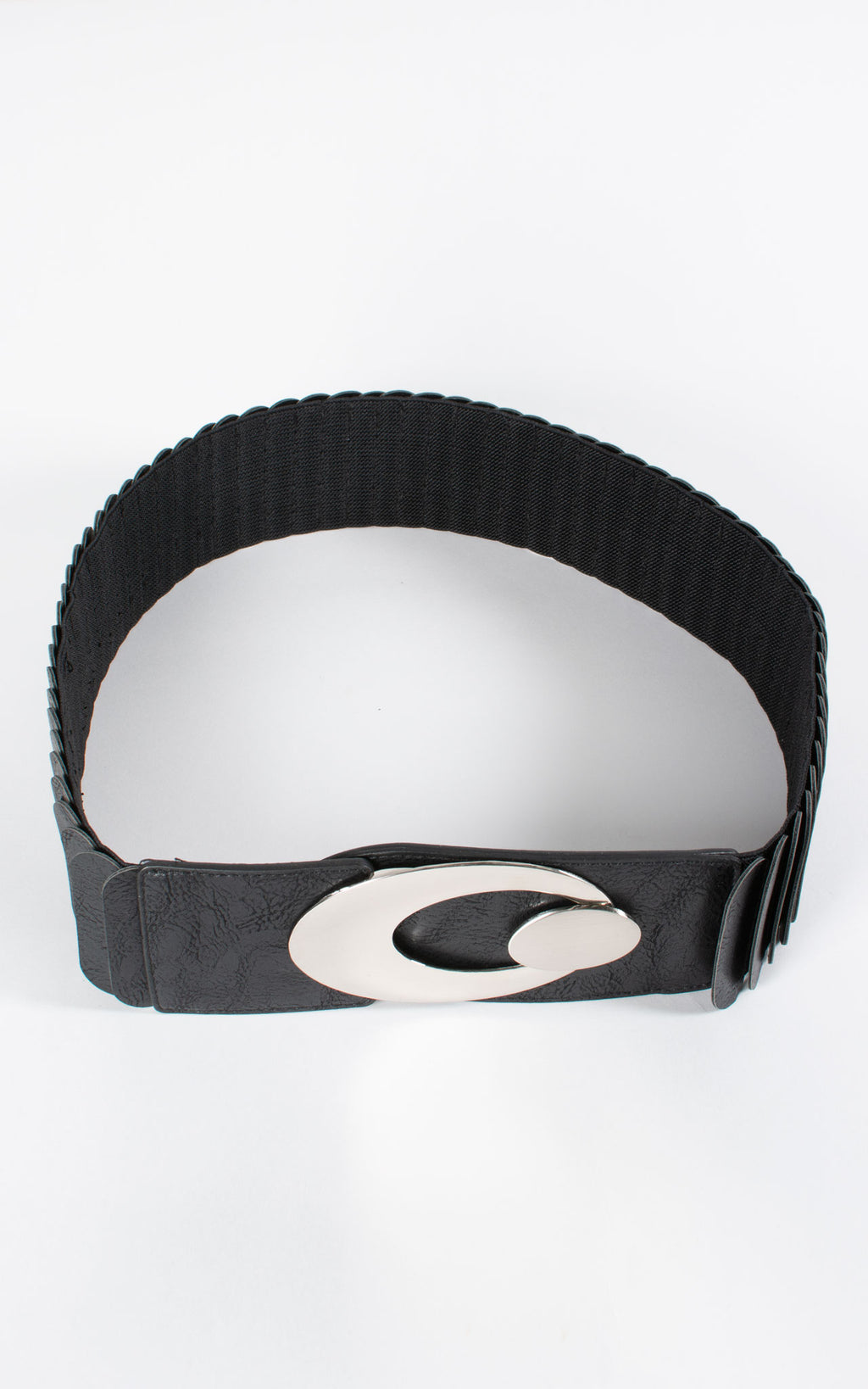 Layered Oval Buckle Belt | Black