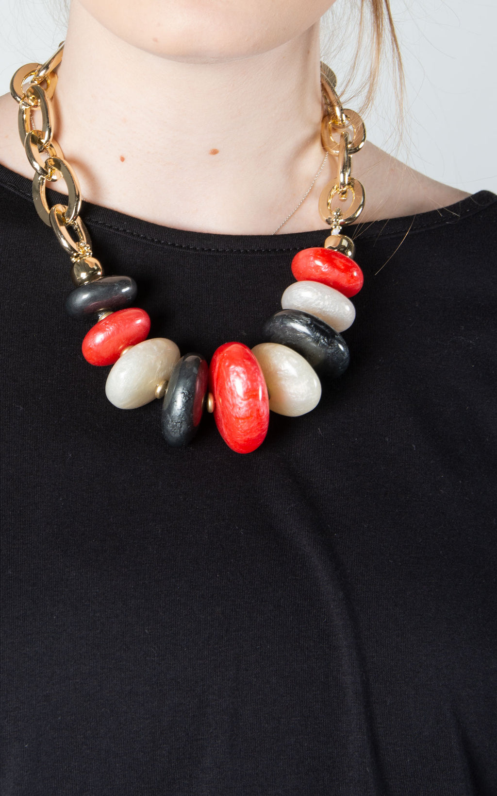 Pebble Chain Necklace | Red