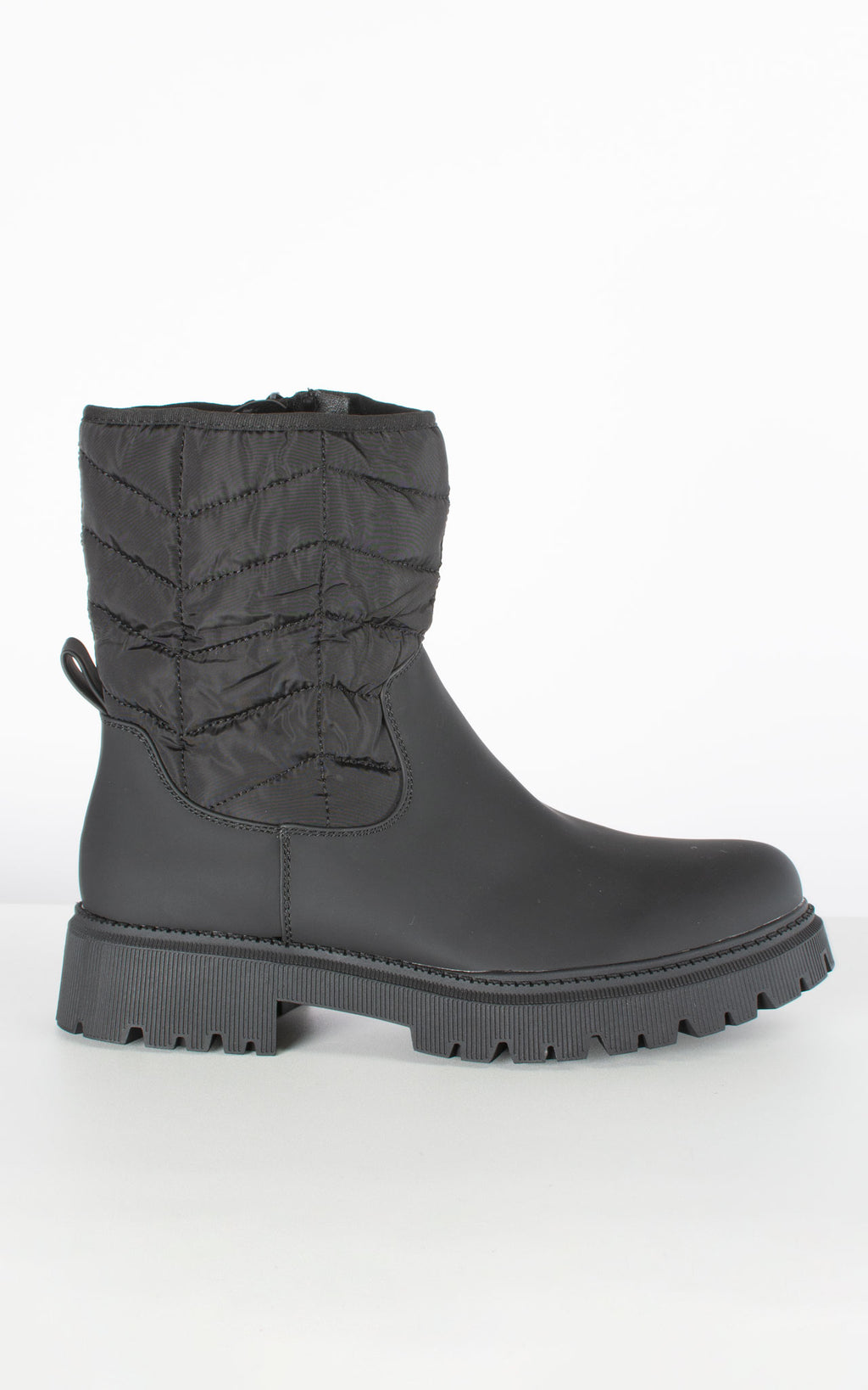 Quilted Ankle Boot | Black