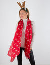 Red Rudolph Christmas Scarf