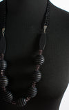 Ribbed Bead Necklace | Black