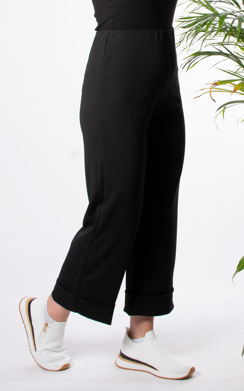 Turn Up Trousers | Black