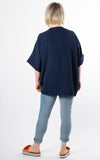 Whoopi Twisted V-Neck Top | Navy