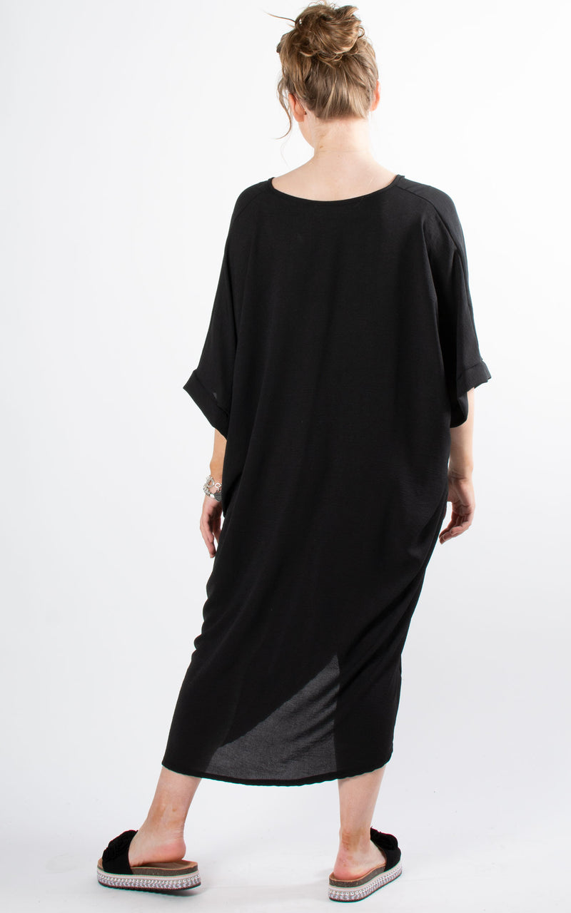 Whoopi V-neck Dress | Black