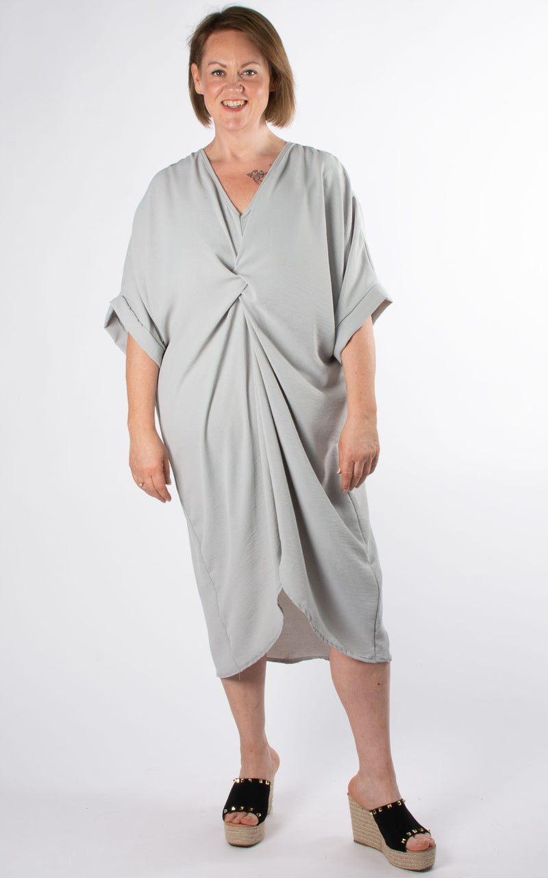 Whoopi V-neck Dress | Light Grey