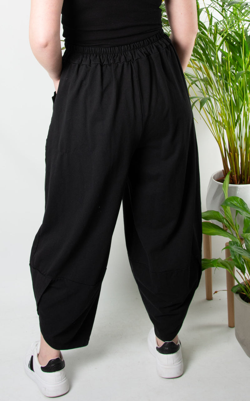 Wide Leg Sweat Pocket Trouser | Black