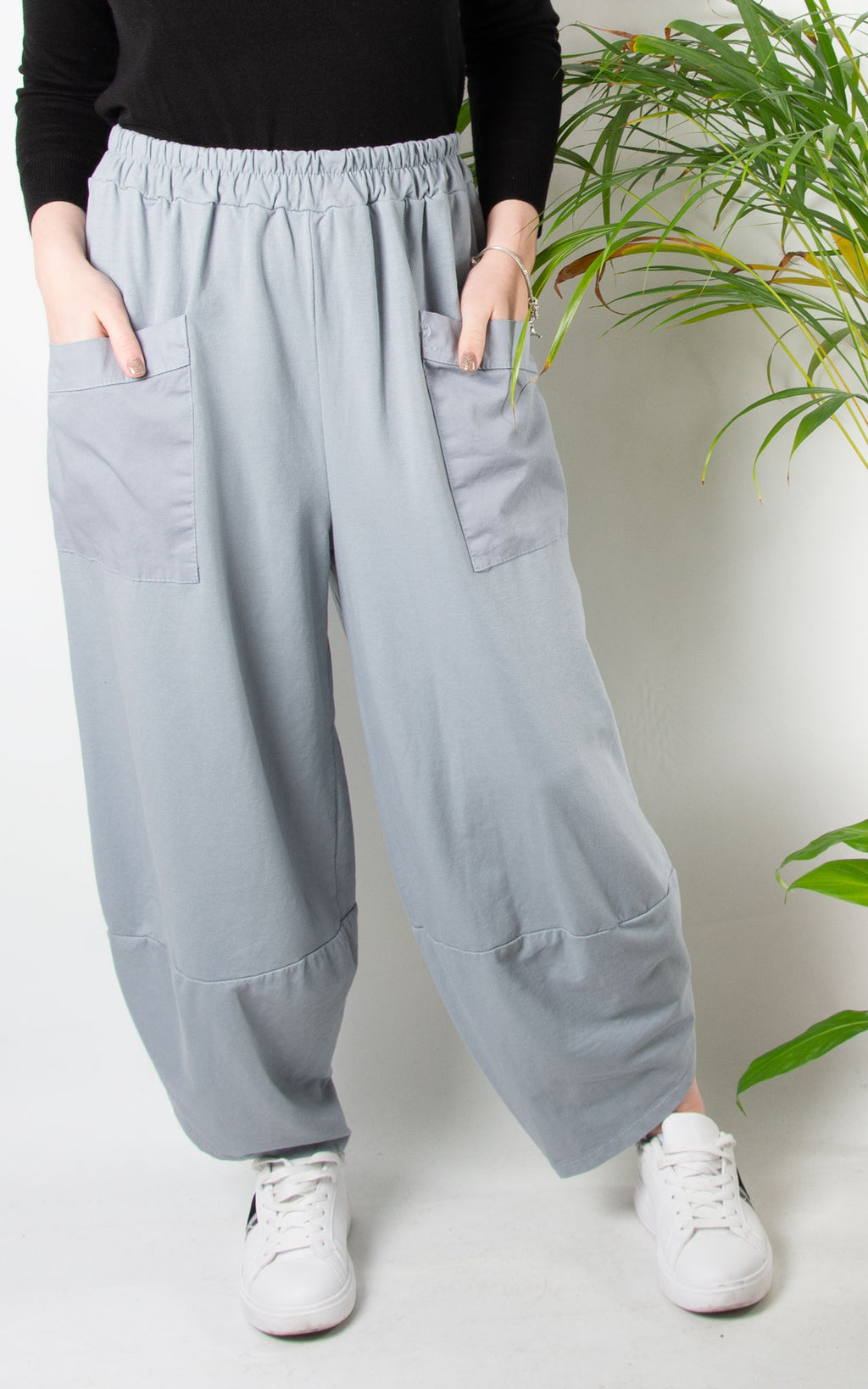 Wide Leg Sweat Pocket Trouser | Grey